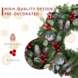 24 inch Eucalytpus Christmas Wreath with Red Berries