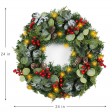 24 inch Eucalytpus Christmas Wreath with Red Berries and Lights