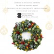 24 inch Eucalytpus Christmas Wreath with Red Berries and Lights