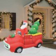 7FT Santa In Red Trunk With Christmas Santa on Car