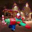 8FT Long Inflatable Santa Flies A Plane