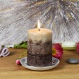 3 x 4 Inch Tritone Brown Scented Pillar Candle