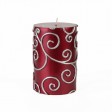 3 x 4 Inch Red Scroll Pillar Candle