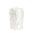 3 x 4 Inch White Scroll Pillar Candle