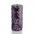 3 x 6 Inch Purple Scroll Pillar Candle