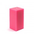 3 x 6 Inch Hot Pink Square Pillar Candle