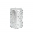 3 x 4 Inch Silver Scroll Pillar Candle (12pcs/Case) Bulk