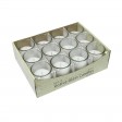 White Round Glass Votive Candles (12pc/Box)
