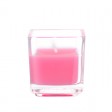 Hot Pink Square Glass Votive Candles (12pc/Box)