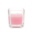 Light Rose Square Glass Votive Candles (12pc/Box)