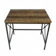 Set of 3 Rectangle Wood and Metal  End Table