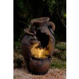 Old Fashion Pot  Outdoor Fountain with Led Light
