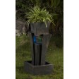 Raining Water Fountain With Planter With Led Light