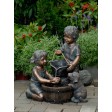 Two Kids And Dog Outdoor/Indoor Water Fountain