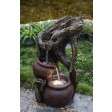 Tree Trunk and Urns Water Fountain with Led Light