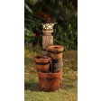 Three Pots With Solar Pillar Lamp Water Fountain