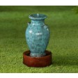 Turquoise Vase Water Fountain with Brown Base