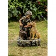 Boy Play with Dog Fountain