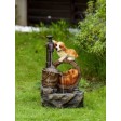 Playing Dogs Fountain with LED Light