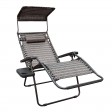 Oversized Zero Gravity Chair with Sunshade and Drink Tray - Black and Tan