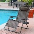 Oversized Zero Gravity Chair with Sunshade and Drink Tray - Black and Tan
