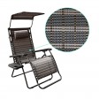 Oversized Zero Gravity Chair with Sunshade and Drink Tray - Black and Tan