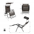 Oversized Zero Gravity Chair with Sunshade and Drink Tray - Black and Tan