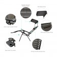 Oversized Zero Gravity Chair with Sunshade and Drink Tray - Black and Tan
