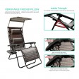 Oversized Zero Gravity Chair with Sunshade and Drink Tray - Black and Tan