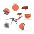Oversized Zero Gravity Chair with Sunshade and Drink Tray - Orange