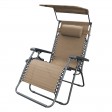 Oversized Zero Gravity Chair with Sunshade and Drink Tray - Tan