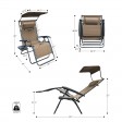 Oversized Zero Gravity Chair with Sunshade and Drink Tray - Tan