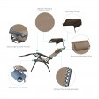Oversized Zero Gravity Chair with Sunshade and Drink Tray - Tan