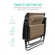 Oversized Zero Gravity Chair with Sunshade and Drink Tray - Tan