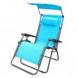 Oversized Zero Gravity Chair with Sunshade and Drink Tray - Pacific Blue