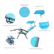 Oversized Zero Gravity Chair with Sunshade and Drink Tray - Pacific Blue