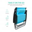 Oversized Zero Gravity Chair with Sunshade and Drink Tray - Pacific Blue