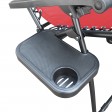 Set of 2 Oversized Zero Gravity Chair with Sunshade and Drink Tray - Red