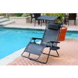 Oversized Zero Gravity Chair with Sunshade and Drink Tray - Black
