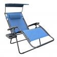 Oversized Zero Gravity Chair with Sunshade and Drink Tray - Blue