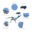 Oversized Zero Gravity Chair with Sunshade and Drink Tray - Blue
