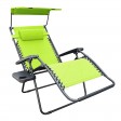 Oversized Zero Gravity Chair with Sunshade and Drink Tray - Lime Green