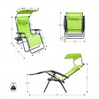 Oversized Zero Gravity Chair with Sunshade and Drink Tray - Lime Green