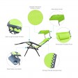 Oversized Zero Gravity Chair with Sunshade and Drink Tray - Lime Green