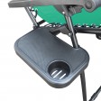 Set of 2 Oversized Zero Gravity Chair with Sunshade and Drink Tray - Green