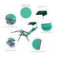 Set of 2 Oversized Zero Gravity Chair with Sunshade and Drink Tray - Green