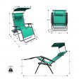 Oversized Zero Gravity Chair with Sunshade and Drink Tray - Green