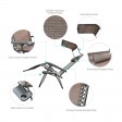 Set of 2 Oversized Zero Gravity Chair with Sunshade and Drink Tray - Brown Mesh