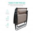 Set of 2 Oversized Zero Gravity Chair with Sunshade and Drink Tray - Brown Mesh