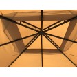 120 Inch x 120 Inch Metal Gazebo With Double Roof And Netting
